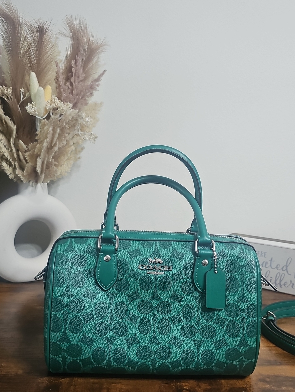 Coach Signature Regular Rowan Satchel In BRIGHT JADE